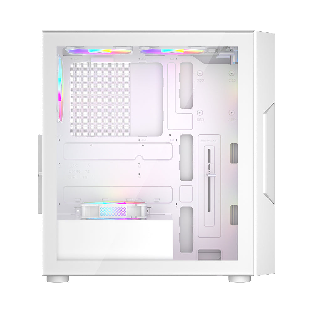 1st player Casing T7 ARGB Mid-Tower ATX White 4 Pre installed Fan 1st player Casing T7 ARGB Mid-Tower ATX White 4 Pre installed Fan